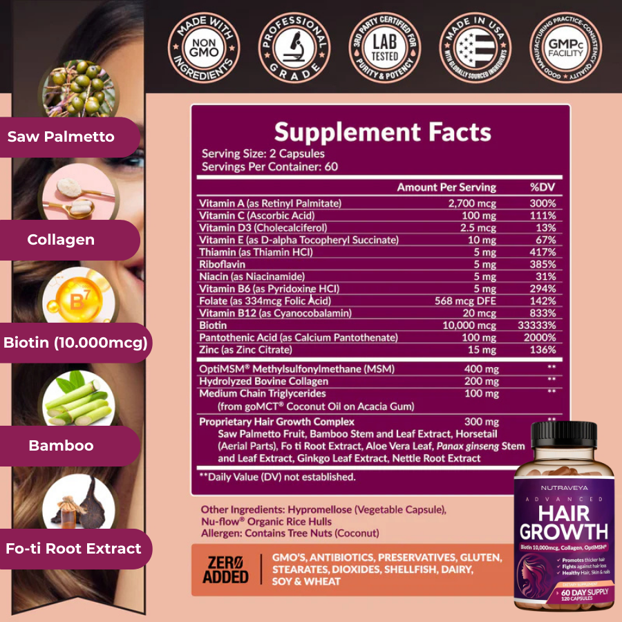 Nutraveya Advanced Hair Growth Vitamins
