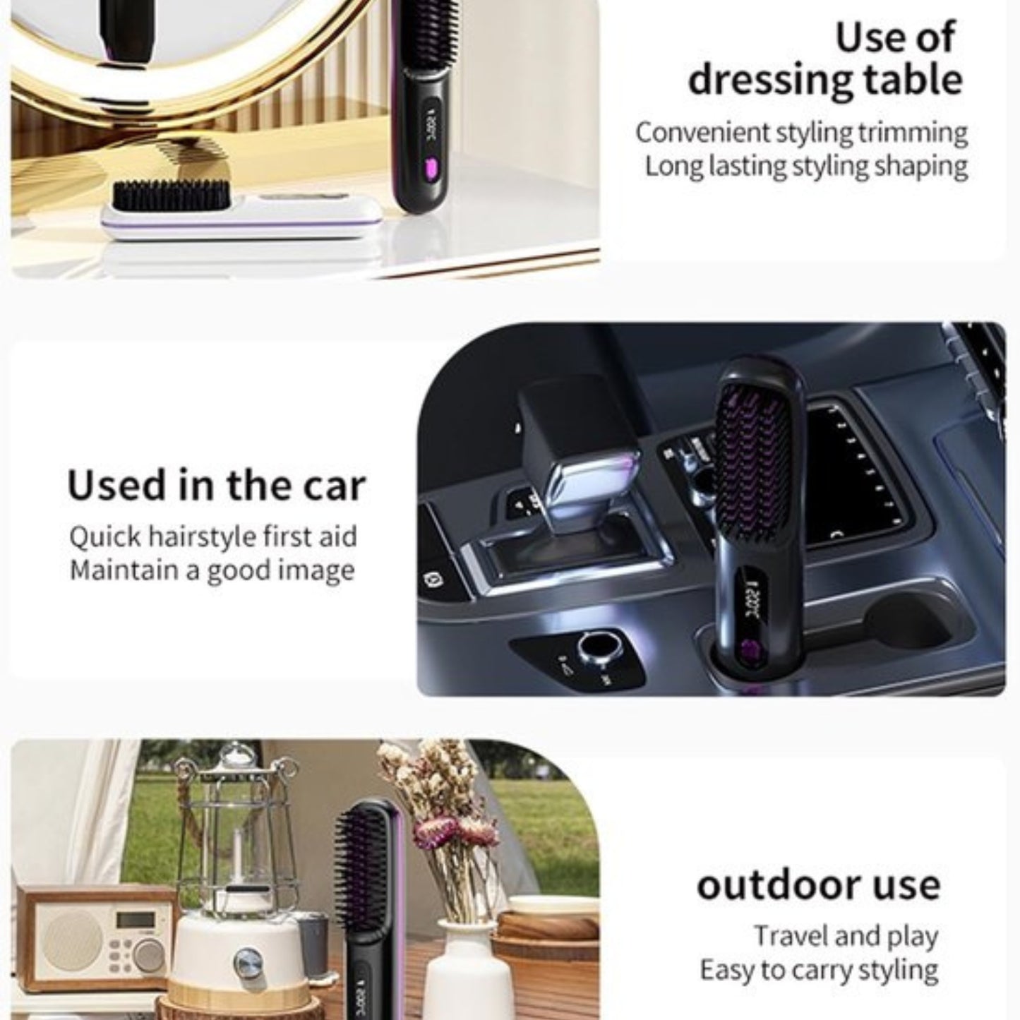 Nutralux Portable Straightner Brush - GoBrush PRO
