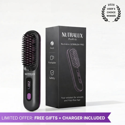 Nutralux Portable Straightner Brush - GoBrush PRO