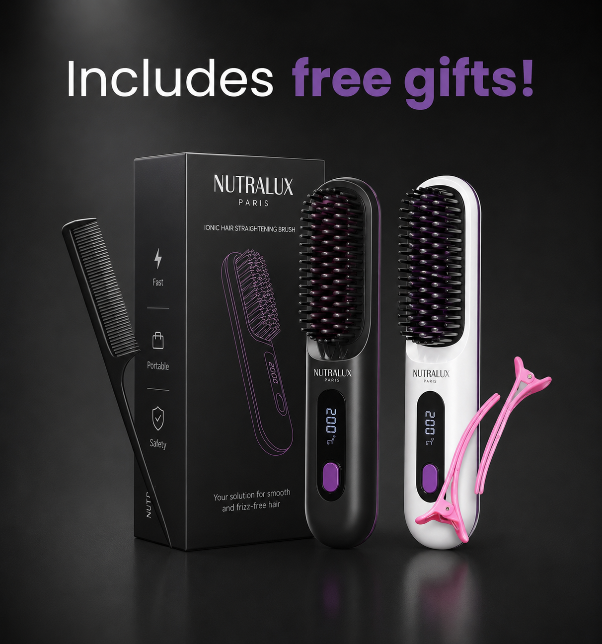 NutraLux Portable Straightening Brush